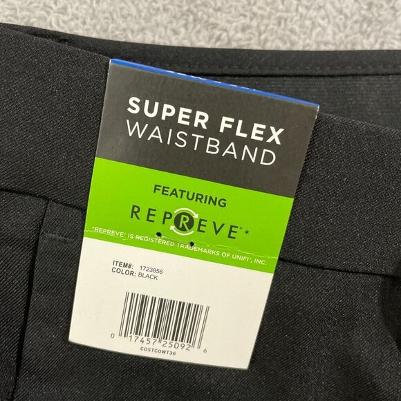 NEW Kenneth Cole Reaction Mens 36X32 Black Dress Pants Super Flex Waistband - Picture 7 of 11